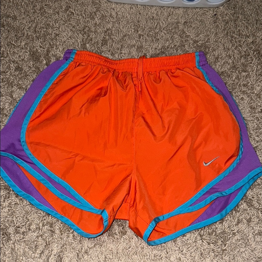 Nike Orange and Purple Athletic Shorts